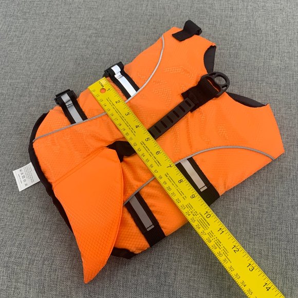 Brand New! Dog Life Jacket Shark Life Vest Orange Lifesaver Small - Picture 5 of 13